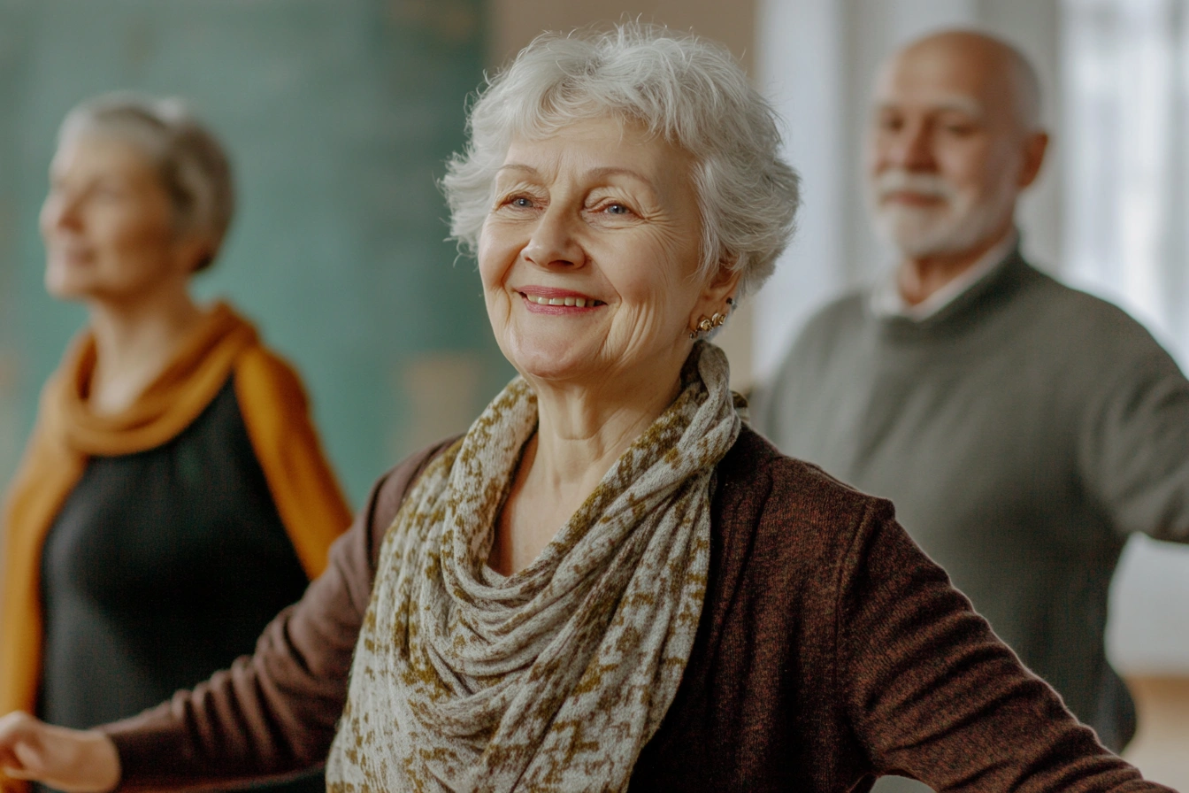 Пенсіонери танцюють в групі