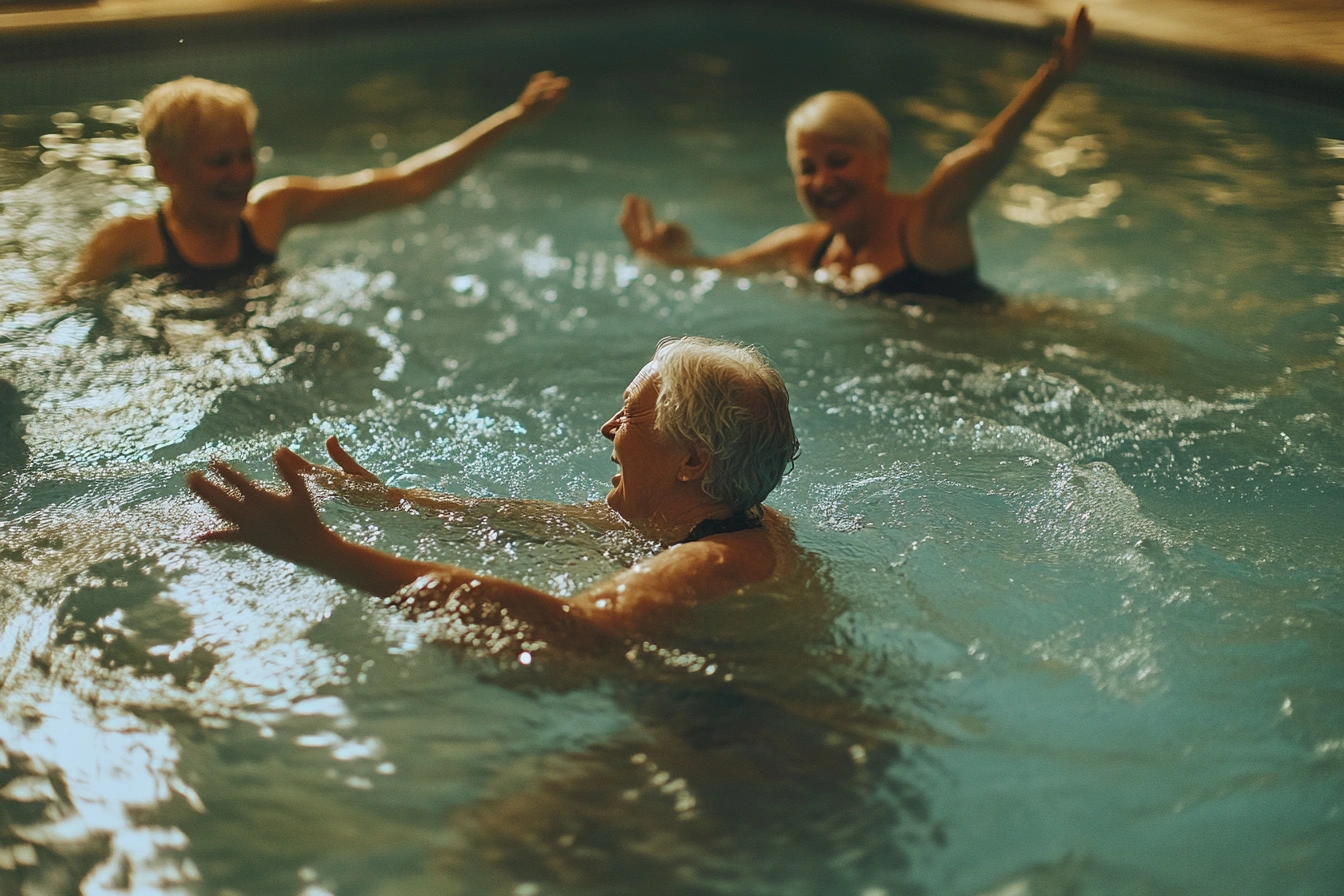 Пенсіонери займаються плаванням